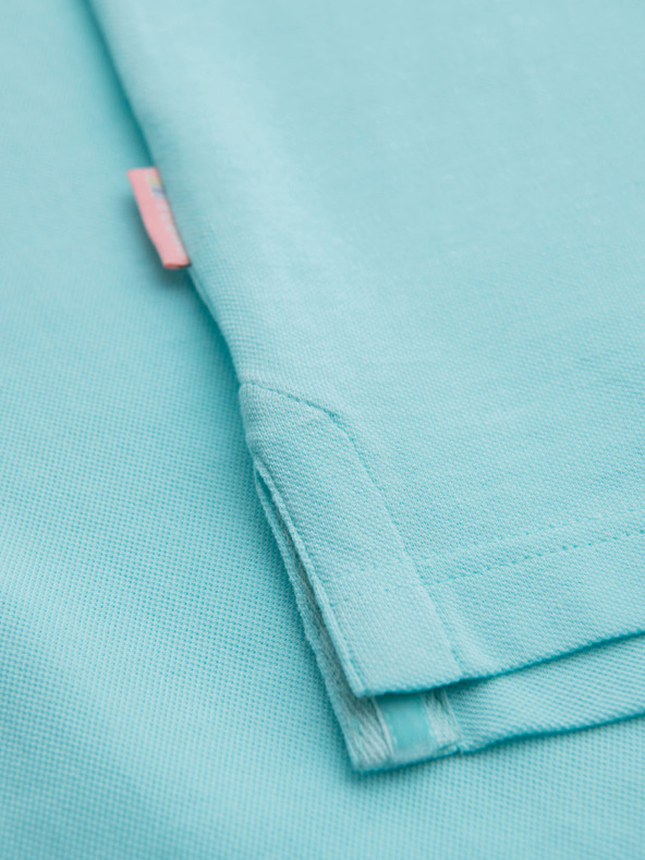 Ombre Clothing Памучна поло тениска от пике плетка - синя