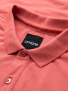Ombre Clothing Памучна поло тениска от пике плетка - корал