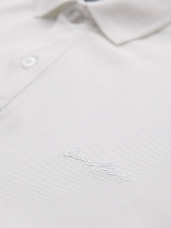 Ombre Clothing Памучна поло тениска от пике плетка - кремава