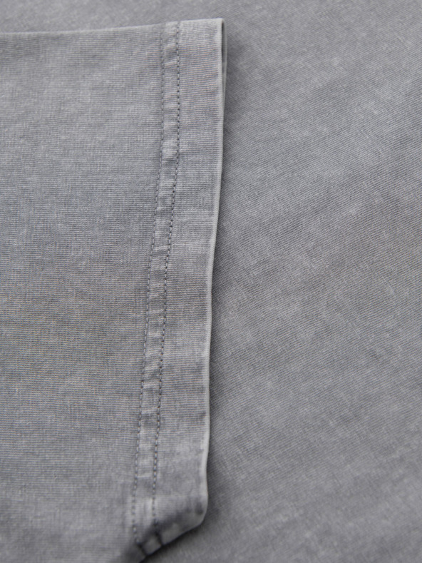 Ombre Clothing Памучна тениска с щампа на гърдите и гърба - сива