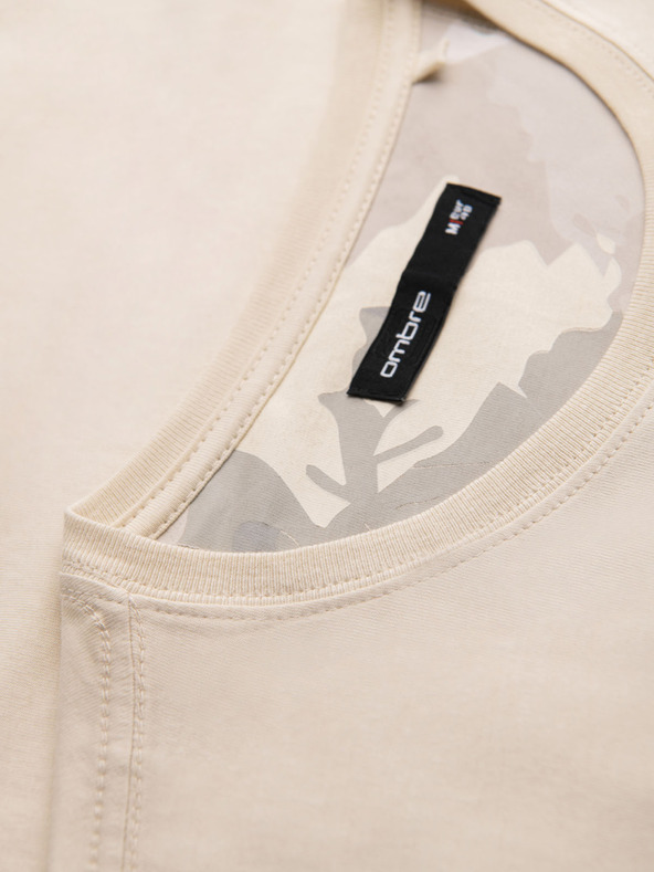 Ombre Clothing Мъжка памучна тениска с щампа на джоб - тюркоазна