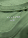 Ombre Clothing Мъжка памучна тениска с печат и кръгло деколте - зелена