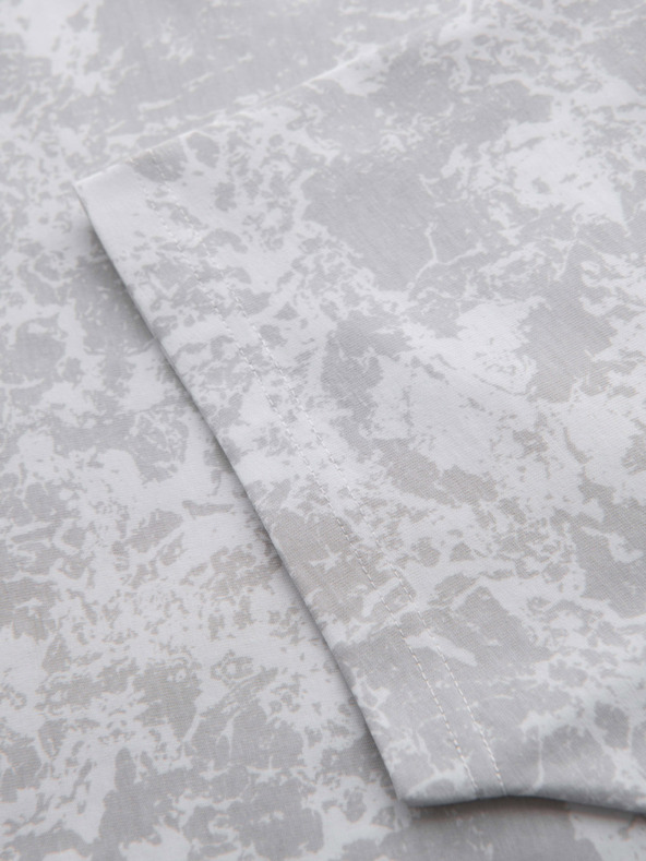 Ombre Clothing Мъжка щампована памучна тениска с къс ръкав - бяла