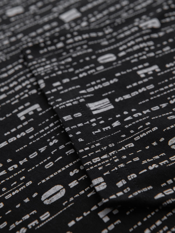 Ombre Clothing Памучна тениска с печат и кръгло деколте - черна