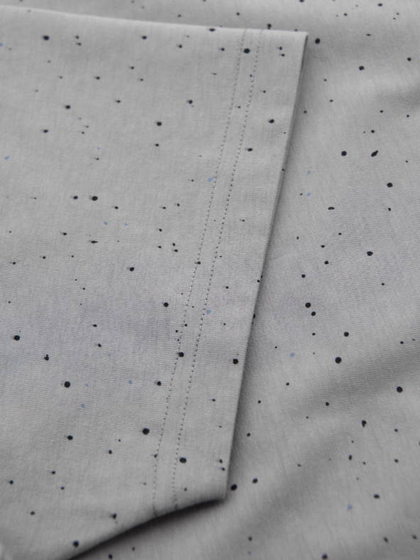 Ombre Clothing Мъжка памучна тениска с печат и кръгло деколте - светлосива