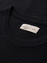 Ombre Clothing Мъжка структурирана плетена тениска - черна