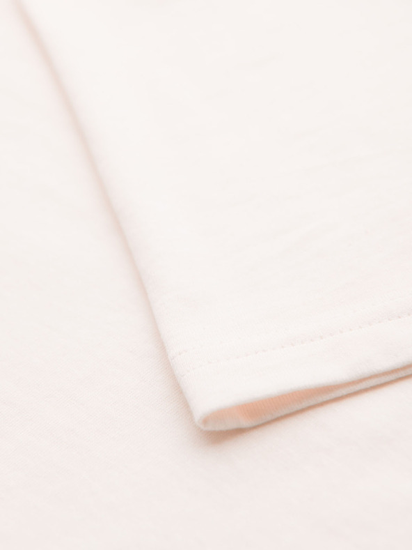 Ombre Clothing Мъжка тениска с копчета и велурен ръб - бяла