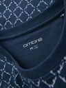 Ombre Clothing Мъжка плетена тениска с цялостен печат - тъмносиня