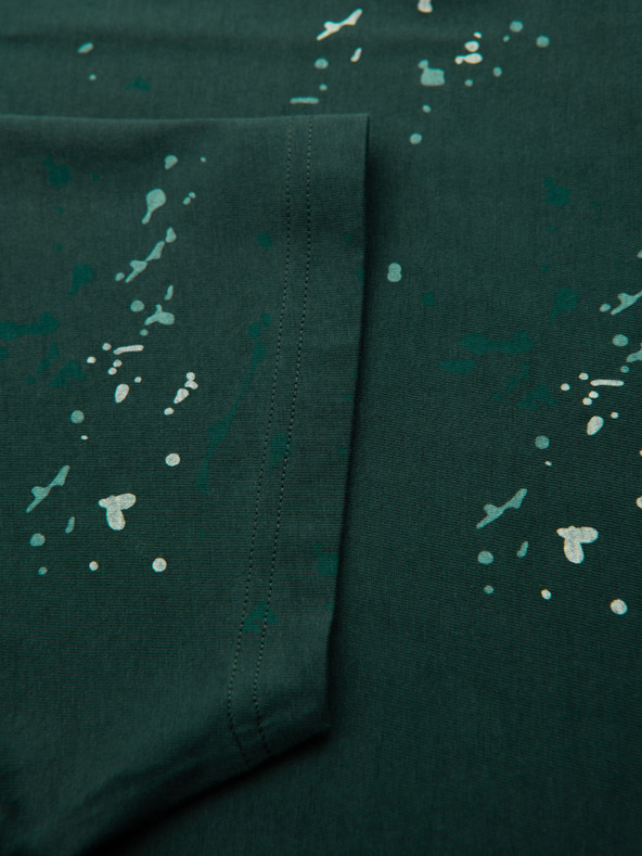 Ombre Clothing Мъжка тениска с печат и кръгло деколте - зелена