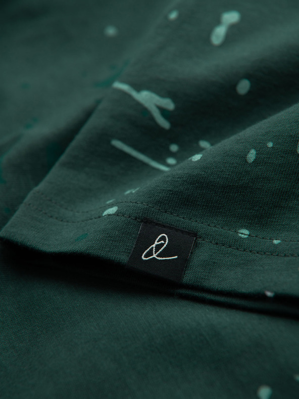 Ombre Clothing Мъжка тениска с печат и кръгло деколте - зелена