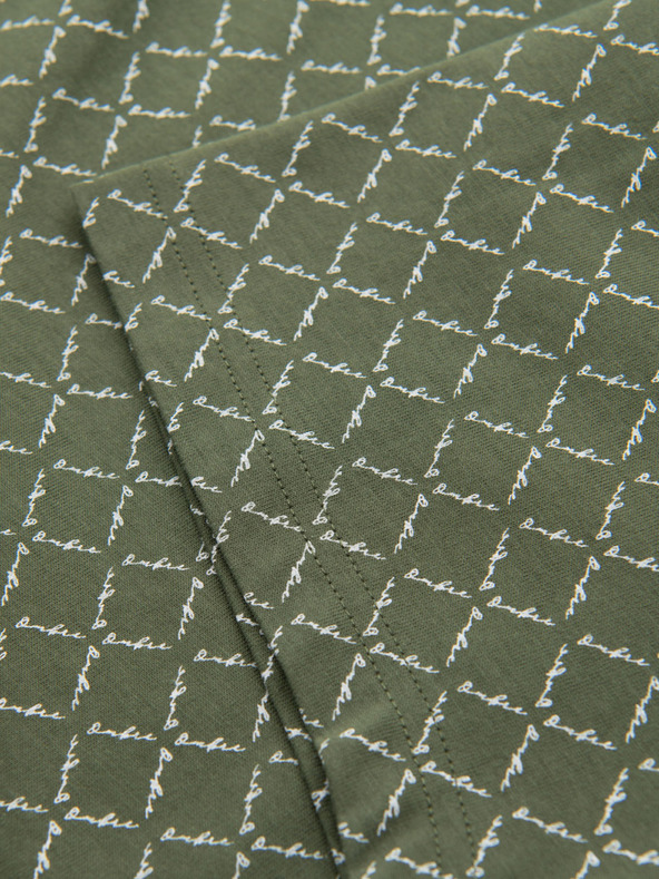 Ombre Clothing Мъжка плетена тениска с цялостен печат - маслинена