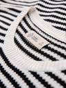 Ombre Clothing Мъжка моряшка раирана плетена тениска с ажурна плетка - черно-бяла
