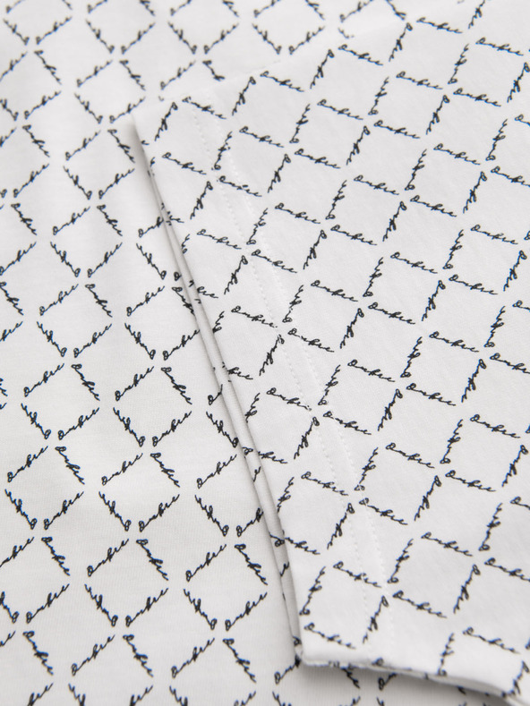 Ombre Clothing Мъжка плетена тениска с цялостен печат - бяла