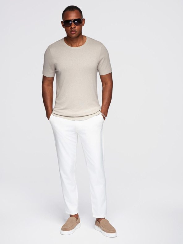 Ombre Clothing Мъжка класическа плетена риза с ребрести маншети - светлосива