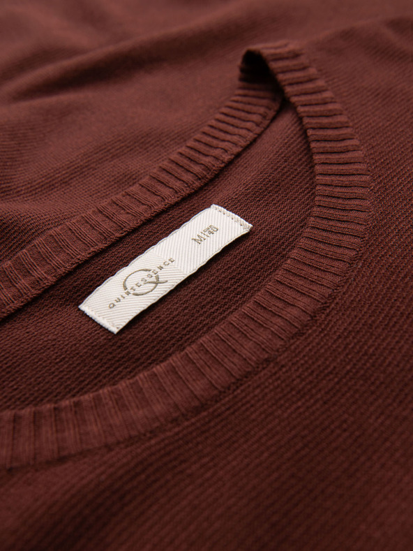 Ombre Clothing Мъжка класическа плетена риза с ребрести маншети - топло кафява