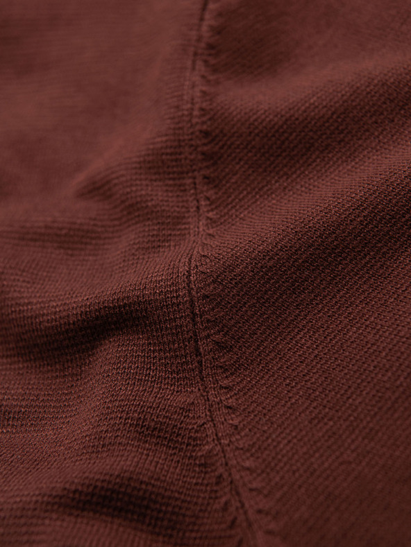 Ombre Clothing Мъжка класическа плетена риза с ребрести маншети - топло кафява