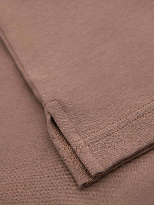 Ombre Clothing Мъжка поло риза с цип - светлокафява