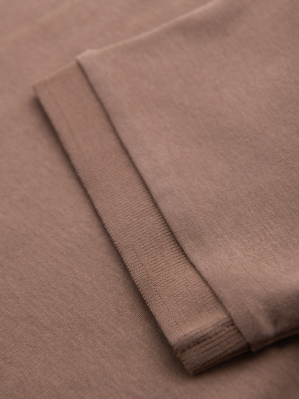 Ombre Clothing Мъжка поло риза с цип - светлокафява