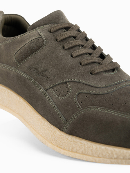 Ombre Clothing Леки велурени мъжки обувки в спортен стил - маслинено зелено