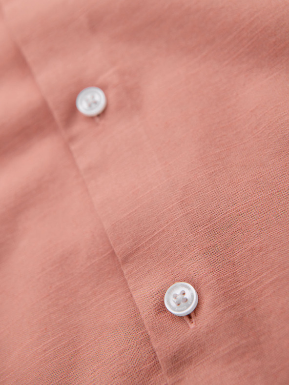 Ombre Clothing Мъжка памучна риза с права яка и джоб REGULAR FIT - розово