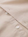 Ombre Clothing Мъжка памучна риза с права яка и джоб REGULAR FIT - кремаво
