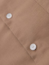 Ombre Clothing Мъжка памучна риза с права яка и джоб REGULAR FIT - светло кафяво