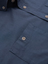 Ombre Clothing Мъжка памучна риза с класическа яка и джобове REGULAR FIT - синьо