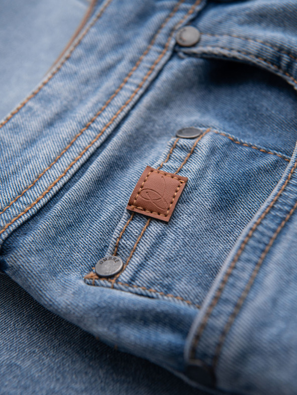 Ombre Clothing Мъжки дънкови шорти класически модел - светло синьо