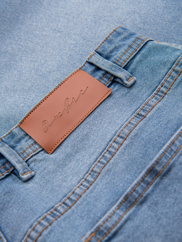 Ombre Clothing Мъжки дънкови шорти класически модел - светло синьо