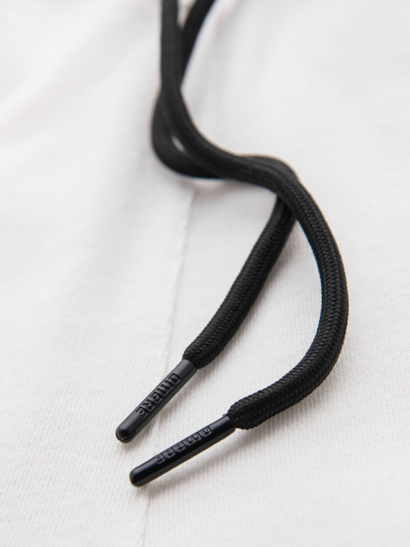 Ombre Clothing Мъжки къси суитшърт шорти с широки ивици - бяло