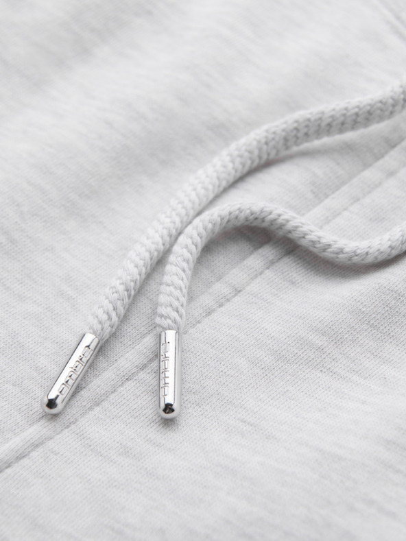 Ombre Clothing Мъжки суитшърт шорти с кант и ребрест колан - сив меланж