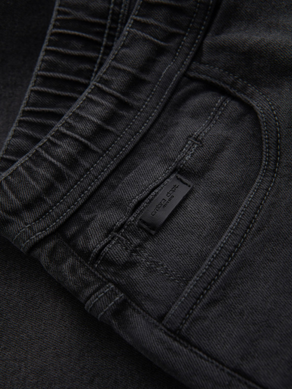 Ombre Clothing Мъжки шорти с еластична талия и изтрит ефект - сиво