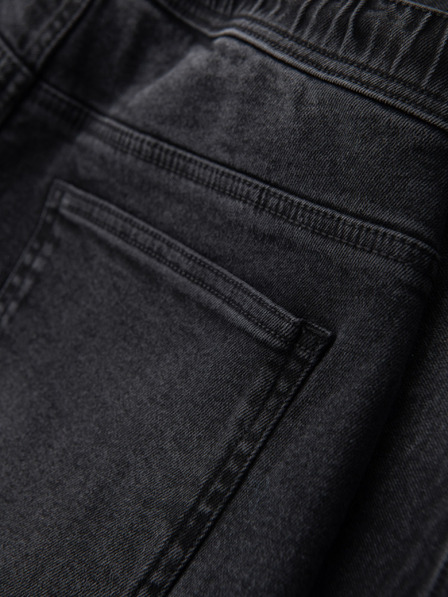 Ombre Clothing Мъжки шорти с еластична талия и изтрит ефект - черно