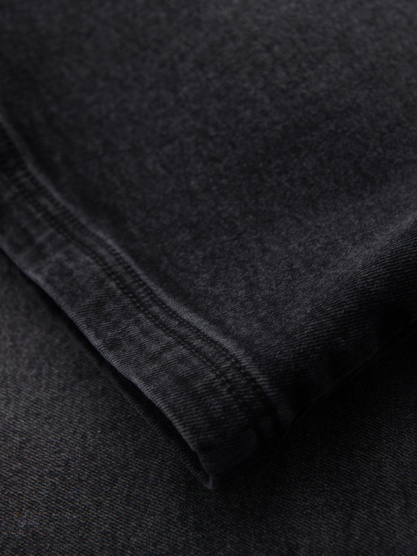 Ombre Clothing Мъжки шорти с еластична талия и изтрит ефект - черно