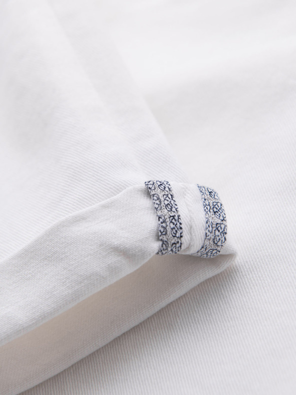 Ombre Clothing Мъжки дънкови шорти с подгъната крачол - бяло