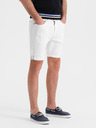 Ombre Clothing Мъжки дънкови шорти с подгъната крачол - бяло