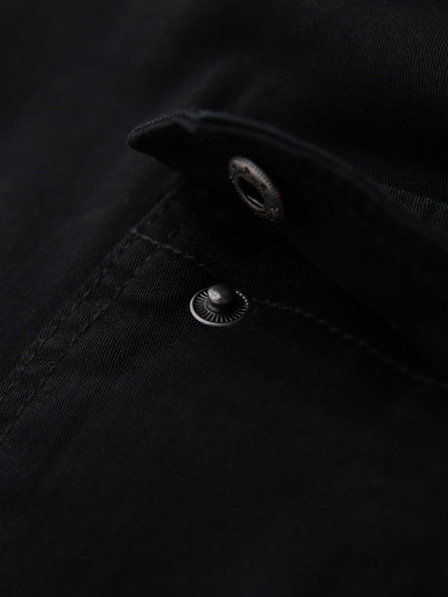 Ombre Clothing Мъжки памучни шорти с еластична талия - черно