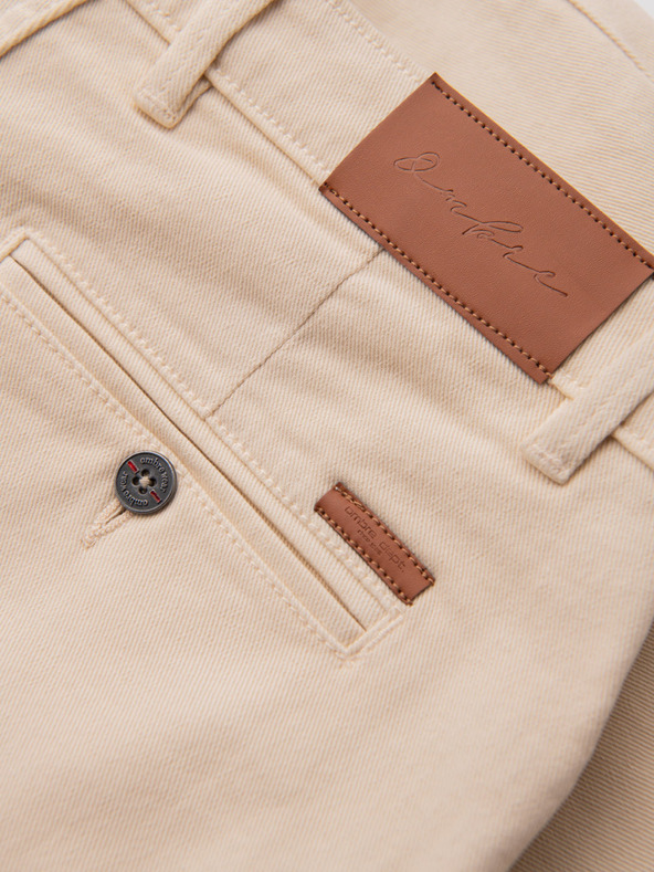 Ombre Clothing Мъжки дънкови шорти с подгъната крачол - кремаво