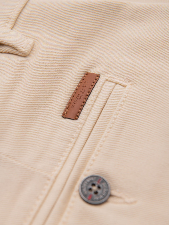 Ombre Clothing Мъжки дънкови шорти с подгъната крачол - кремаво