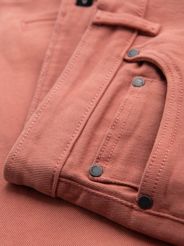 Ombre Clothing Мъжки дънкови шорти с подгъната крачол - корал