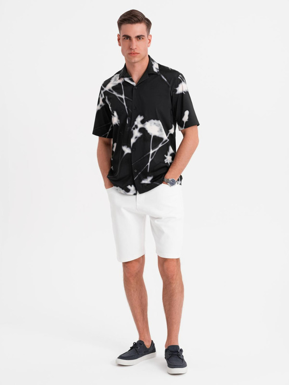 Ombre Clothing Мъжки дънкови шорти с класическа кройка - бели