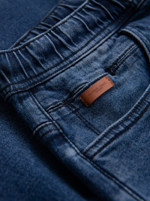 Ombre Clothing Мъжки шорти с еластична талия и изтрит ефект - сини