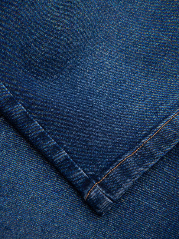 Ombre Clothing Мъжки дънкови шорти с класическа кройка - тъмносини