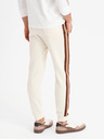 Ombre Clothing Мъжки спортни панталони с кантове и ребрести крачоли - кремави