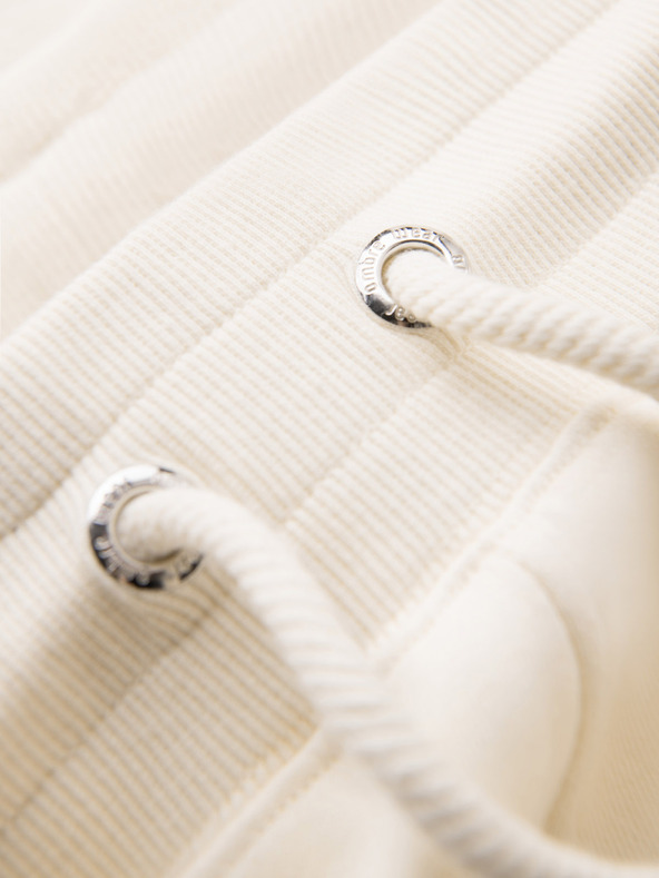 Ombre Clothing Мъжки спортни панталони с кантове и ребрести крачоли - кремави