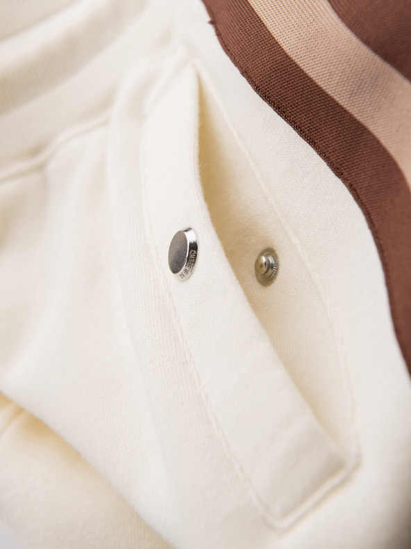 Ombre Clothing Мъжки спортни панталони с кантове и ребрести крачоли - кремави