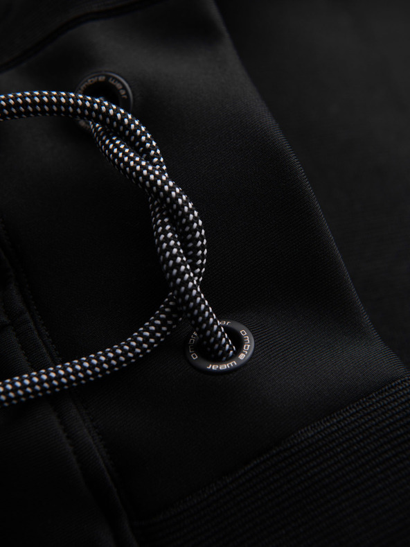 Ombre Clothing Мъжки спортни панталони с контрастни кантове - черни