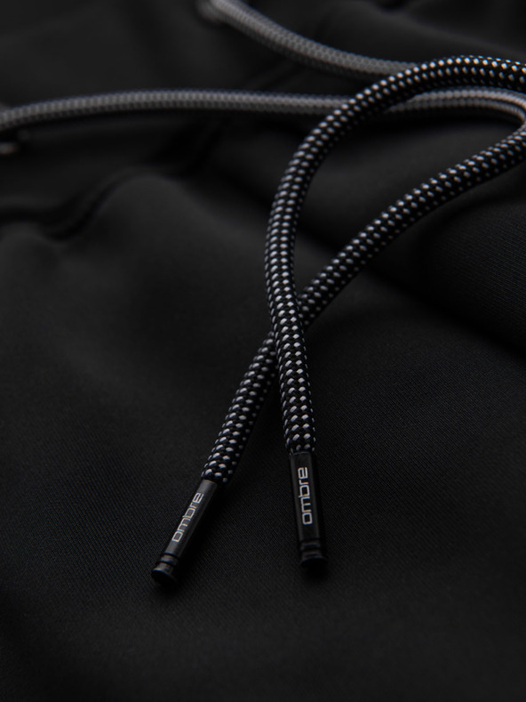 Ombre Clothing Мъжки спортни панталони с контрастни кантове - черни