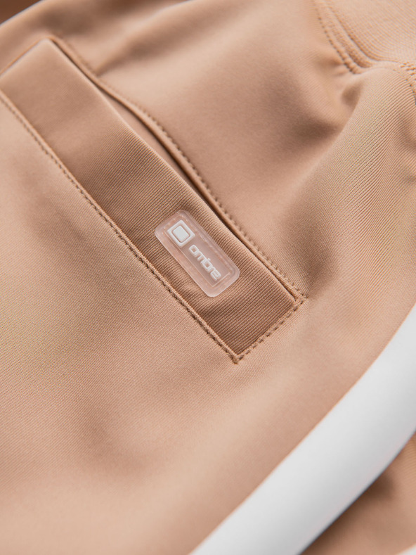 Ombre Clothing Мъжки спортни панталони тип joggers с контрастни ленти - бежови