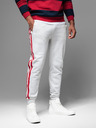 Ombre Clothing Мъжки спортни панталони с кантове и ребрести крачоли - сив меланж